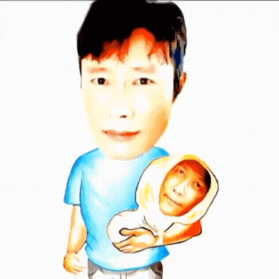 Caricature Of Man Holding Baby GIF