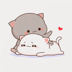 Caring Kawaii Cat Brown GIF