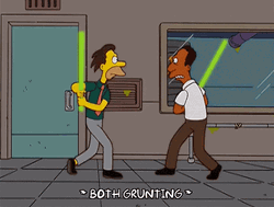 Carl Carlson Fights Glow Stick As Sword GIF