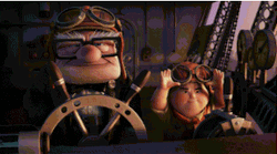Carl Fredricksen Drives With Russell GIF