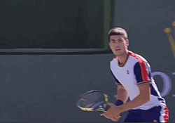 Carlos Alcaraz Tennis Court Rolex Logo GIF