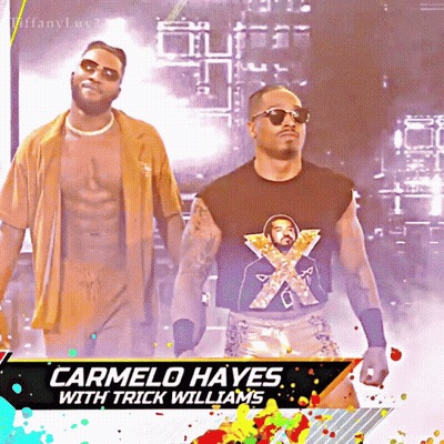 Carmelo Hayes And Trick Williams Standing Together GIF