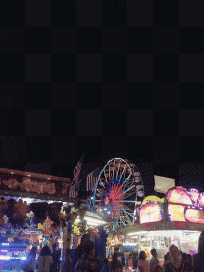 Carnival At Night With Ferris Wheel GIF
