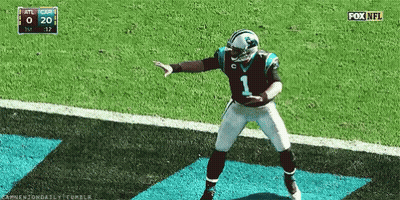 Carolina Panthers Quarterback Cam Newton Dancing On The Field During A Fox Nfl Game GIF