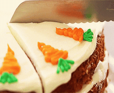 Carrot Cake Slice With White Frosting GIF
