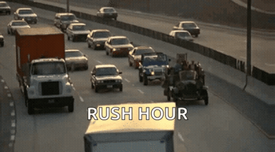 Cars Driving Down Highway Rush Hour GIF