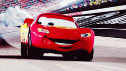 Cars Movie Lightning McQueen Smiling GIF
