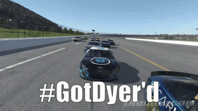 Cars On Race Track With Hashtag Gotdyer GIF
