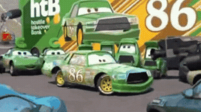Cars Parked In Front Of HTC Sign GIF