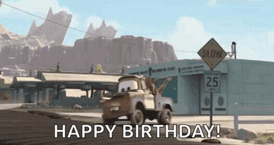 Cars Tow Truck Saying Happy Birthday GIF