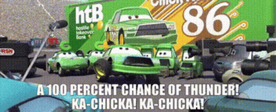 Cars With 100 Percent Chance Of Thunder GIF