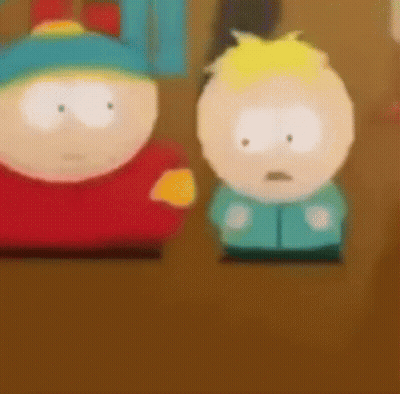 Cartman And Butters Standing On Table GIF