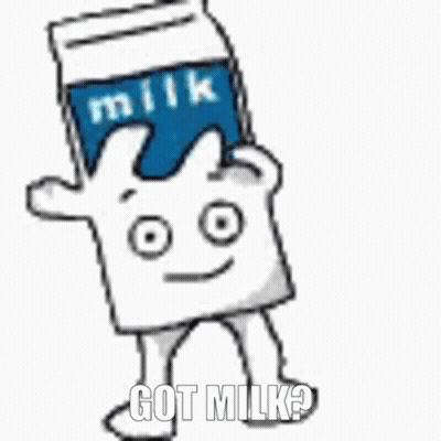 Carton Of Milk With Face Saying Got Milk GIF