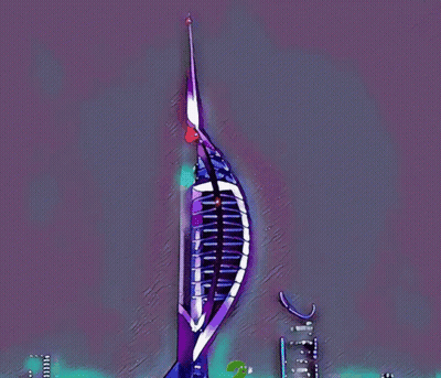 Cartoon 2020 With Building Background GIF