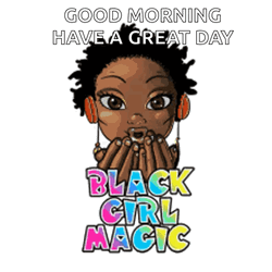 Cartoon African American Good Morning GIF