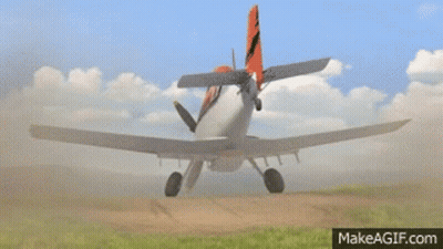 Cartoon Airplane Taking Off GIF