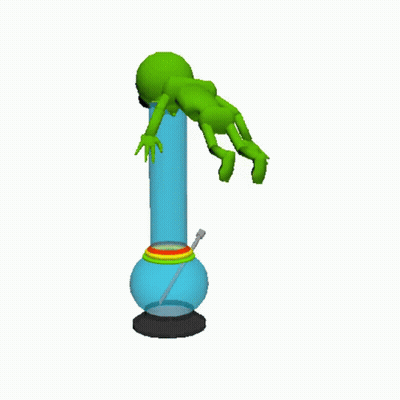 Cartoon Alien Smoking Bong GIF