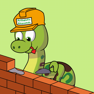 Cartoon Anaconda Wearing Hard Hat GIF