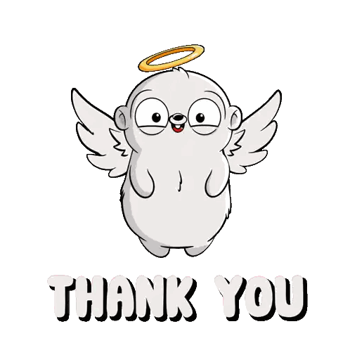 Cartoon Angel Holding Heart Saying Thank You Sticker