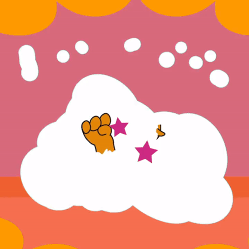 Cartoon Angel Sitting On Cloud With Yellow Halo GIF