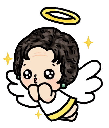 Cartoon Angel With Wings And Halo Sticker