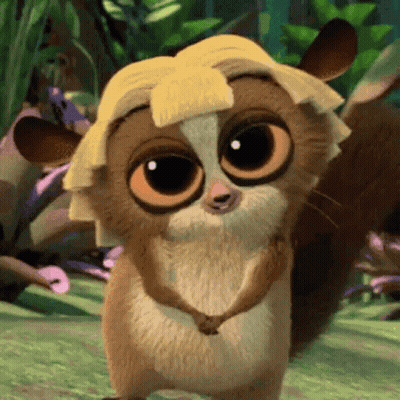 Cartoon Animal With Yellow Wig GIF