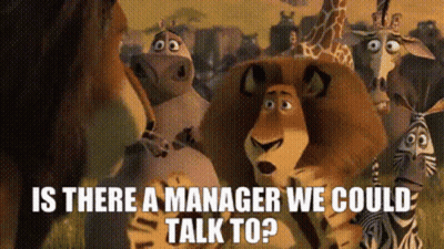 Cartoon Animals Asking Is There A Manager We Could Talk To GIF