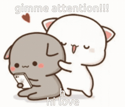 Cartoon Animals Gimme Attention Hi Love GIF