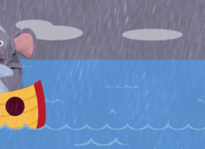 Cartoon Animals In A Boat Saying Cartoon-Box GIF