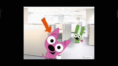 Cartoon Animals In Hoops With Coffee Saying Boss GIF