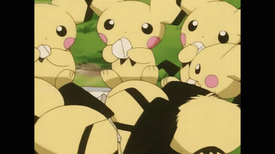 Cartoon Animals Stacked Eating Food GIF