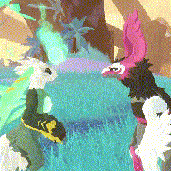 Cartoon Animals Standing In Grass GIF