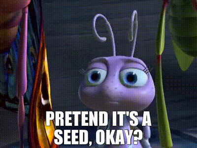 Cartoon Ant Says Pretend It's A Seed Okay GIF