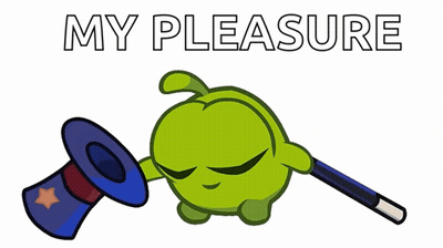 Cartoon Apple Holding Top Hat And Wand Saying My Pleasure GIF