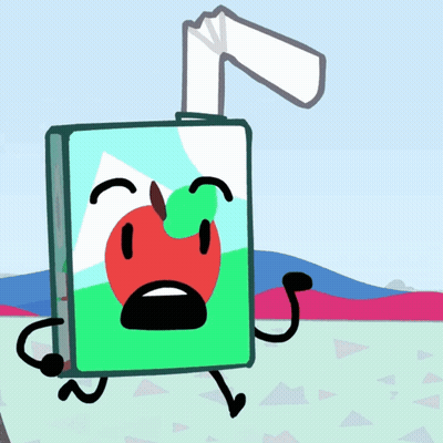 Cartoon Apple Juice Box With Straw GIF
