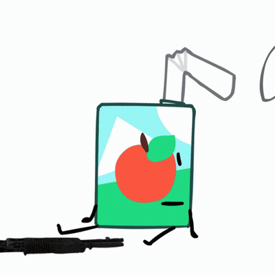 Cartoon Apple Juice Box With Straw GIF