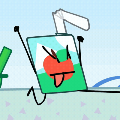 Cartoon Apple Juice Container With Straw GIF