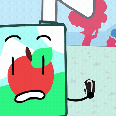 Cartoon Apple With Microphone GIF