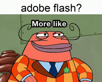Cartoon Asking About Adobe Flash GIF