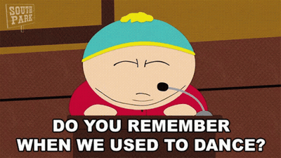 Cartoon At Podium Saying Do You Remember When We Used To Dance GIF