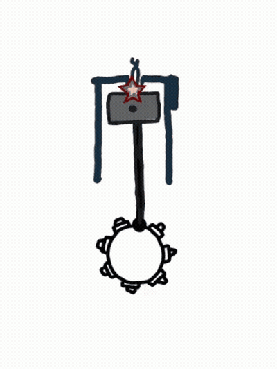 Cartoon Atomic Explosion With Chain GIF