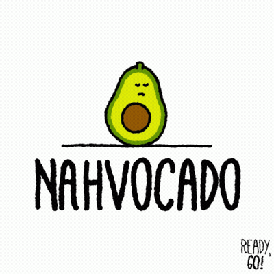 Cartoon Avocado Saying Nahvocado GIF