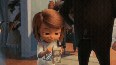 Cartoon Baby Next To Teddy Bear And Cookies GIF