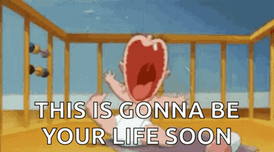 Cartoon Baby Screaming In Crib This Is Gonna Be Your Life Soon GIF