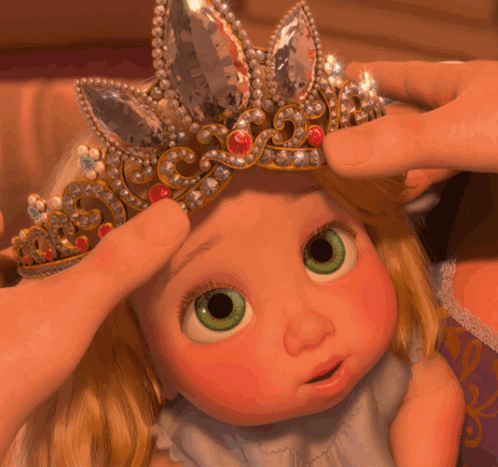 Cartoon Baby Wearing Crown GIF