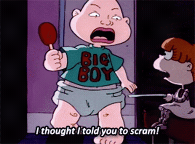 Cartoon Baby With Big Boy Shirt GIF