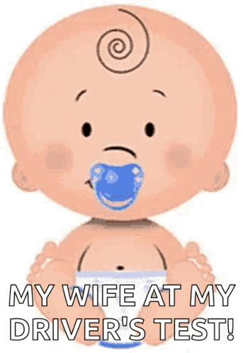Cartoon Baby With Pacifier Holding Diaper GIF