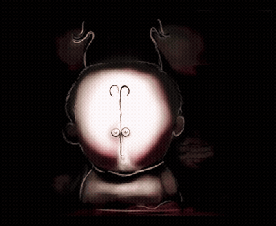 Cartoon Baby With Strange Face And Eyes GIF