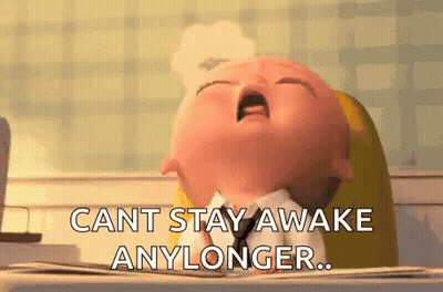Cartoon Baby Yawning Can't Stay Awake GIF