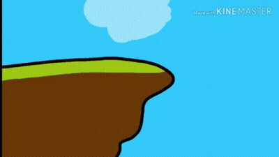Cartoon Ball With Star Going Over Cliff GIF